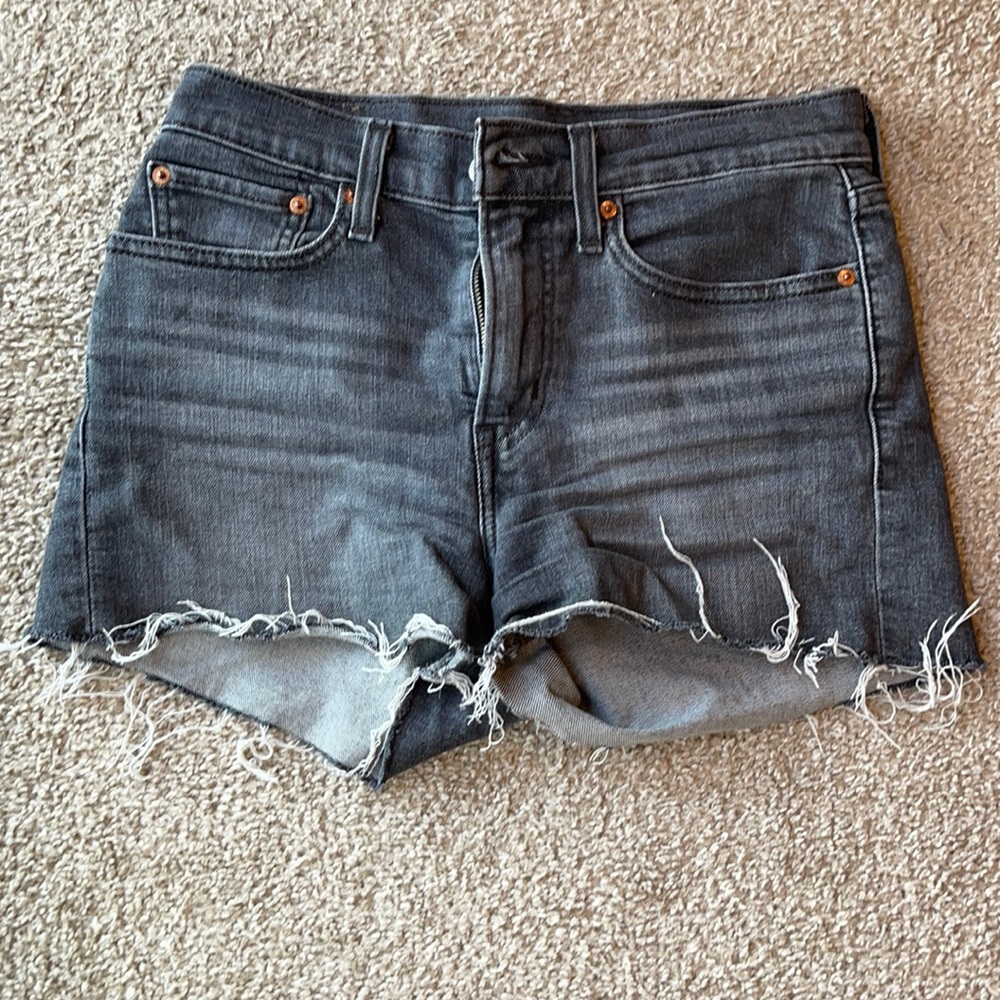 Levi’s, light black, shorts. Size 28.